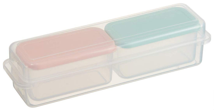 Skater 230ml Portioned Food Storage Containers Rectangular Microwave-Safe Pastel Powder 2 Pack- Japan Figure Store - #1 Bring To You The Best Japanese Goods