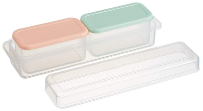 Skater 230ml Portioned Food Storage Containers Rectangular Microwave-Safe Pastel Powder 2 Pack- Japan Figure Store - #1 Bring To You The Best Japanese Goods