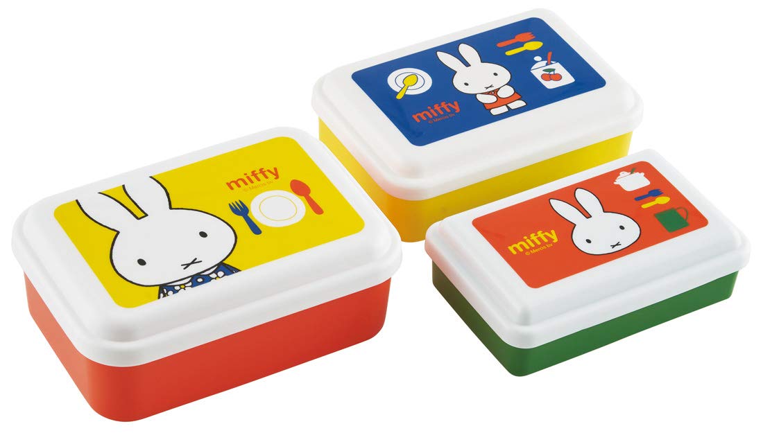 Skater Miffy Rectangular Storage Containers Set of 3 Made in Japan