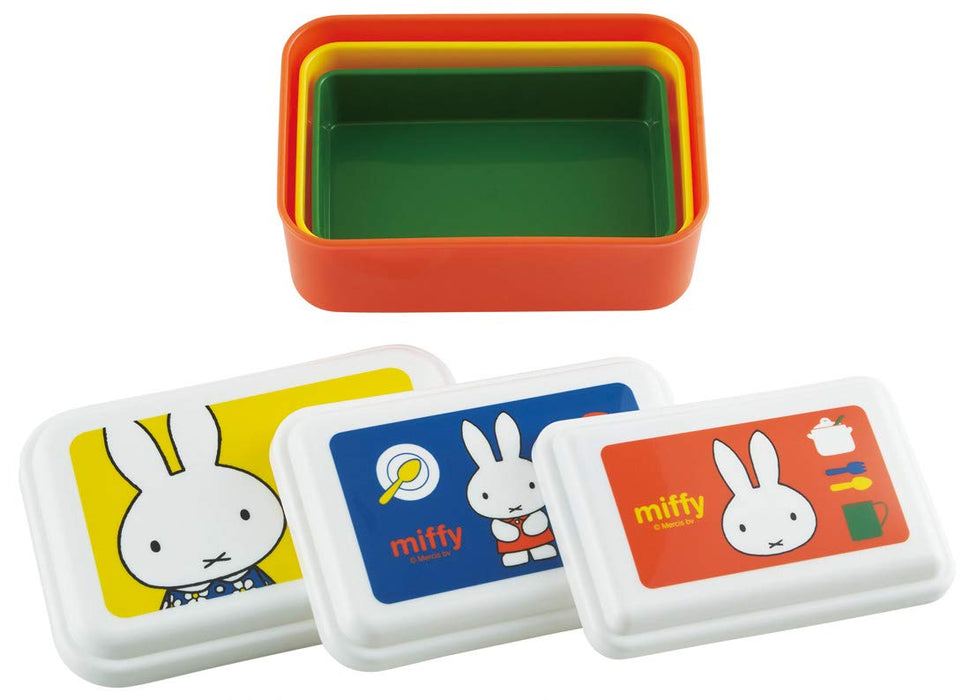 Skater Miffy Rectangular Storage Containers Set of 3 Made in Japan