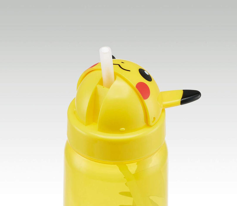 Skater Pokemon Pikachu 350ml Straw Water Bottle Easy-Carry Die Cut Design