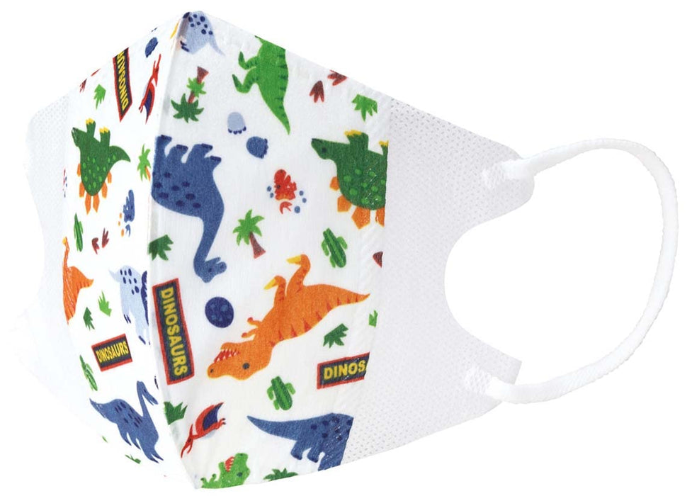 Masques 3D sur le thème des dinosaures skater pour enfants, paquet de 7 non tissés à trois épaisseurs