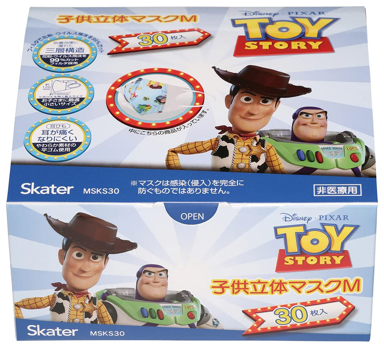 Skater Disney Toy Story 3D Masks - Medium Size for Children 3-Ply Nonwoven 30 Pack