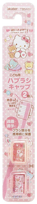 Skater Hello Kitty Sanrio Toothbrush Caps Set of 2 - Compact Size 2.56 x 2.41cm