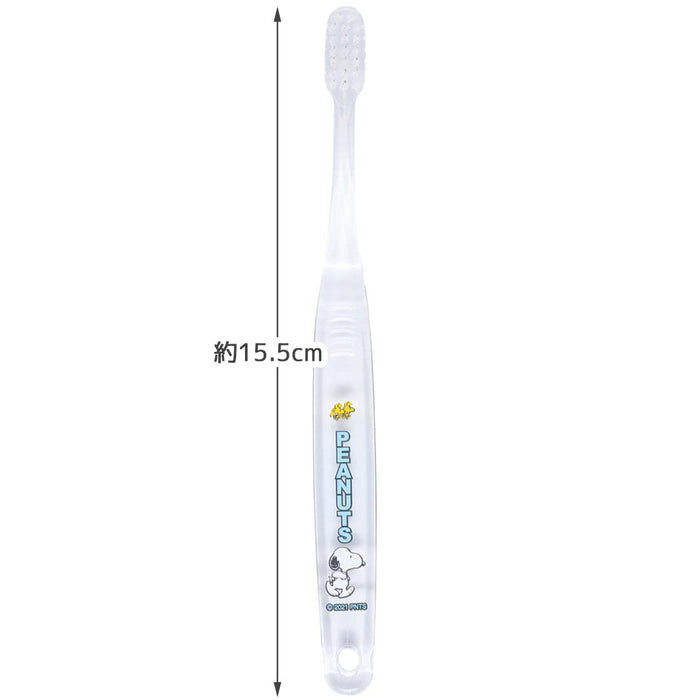 Skater Snoopy Soft Toothbrush for Kids Ages 6-12 3-Pack Clear 15.5 cm Size