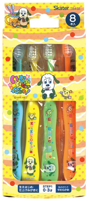 Skater Soft Baby Toothbrush Set 8-Piece for 0-3 Years 15cm - Inai Inai Baa Tb4Se-A