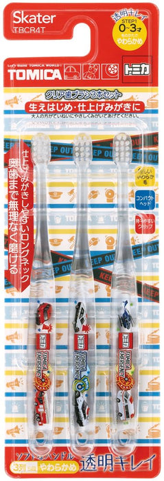 Skater Soft Clear Baby Toothbrush Set Ideal for 0-3 Years Tomica 23 Tbcr4T-A