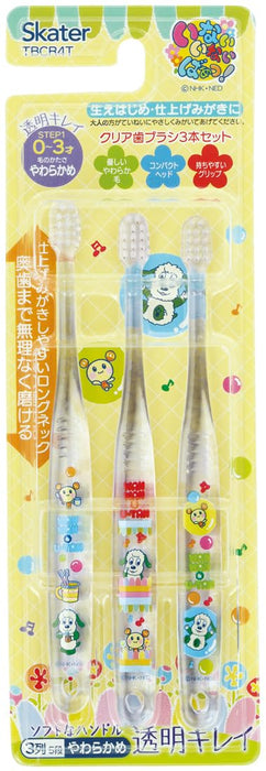Ensemble de brosses à dents souples pour bébé Skater 0-3 ans Transparent 3-Pack Inai Inai Baa Tbcr4T-A