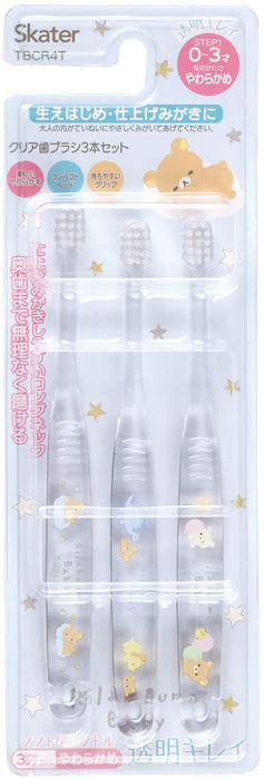 Skater Baby Toothbrush Set - Soft Clear 3-Piece for ages 0-3 Years