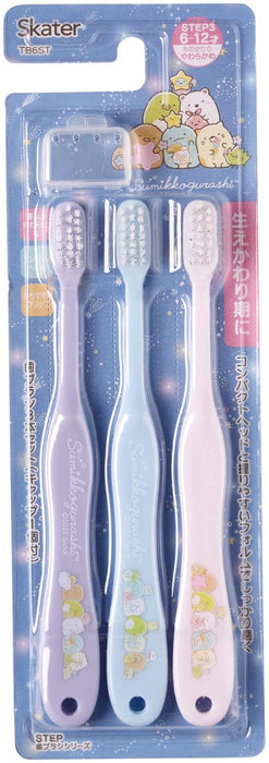 Skater Sumikko Gurashi Soft Toothbrush Set for Children 6-12 Years 15.5cm 3pc