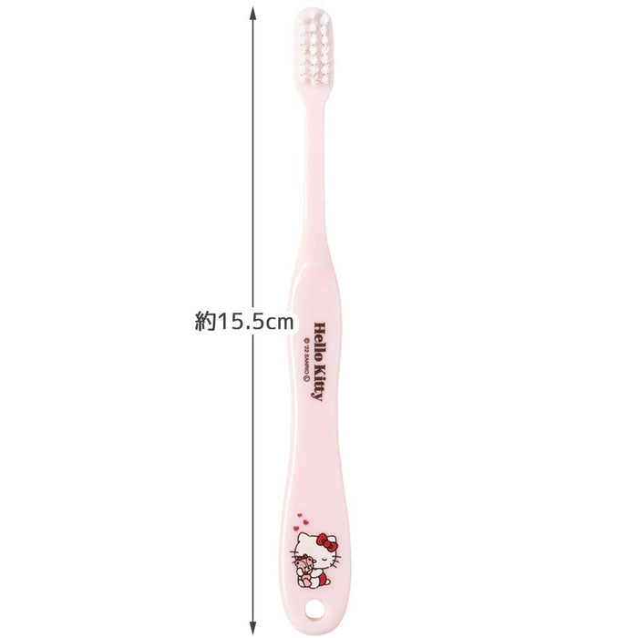 Skater Hello Kitty Soft Toothbrush Set 15.5cm Perfect for 6-12 Years Old 3 Pieces