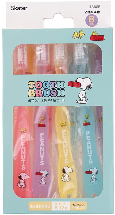 Skater Soft Toothbrush Set for Kids 6-12 Years Snoopy Design 15.5cm 8 Pieces