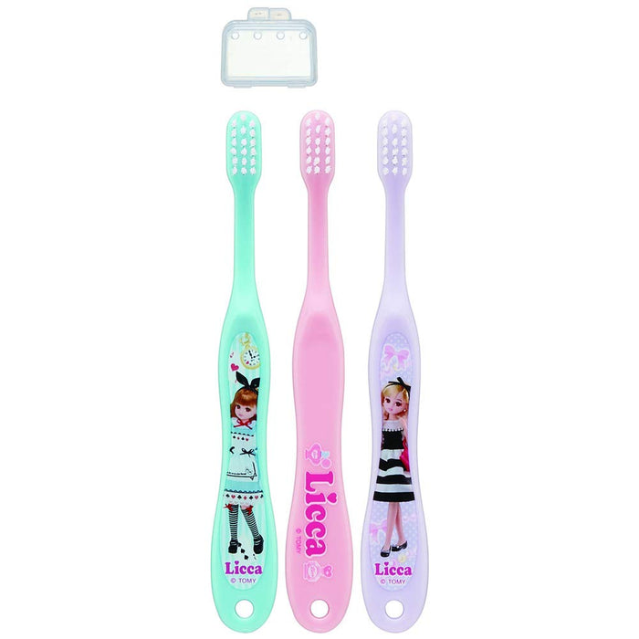 Skater Soft Toothbrush for Preschoolers 3-5 Years 3 Pieces 14cm Licca-Chan