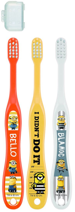 Skater Minions Toothbrush Set for Age 3-5 Preschoolers Normal Bristles 3 Pack