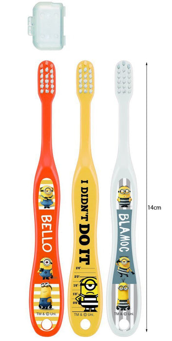 Skater Minions Toothbrush Set for Age 3-5 Preschoolers Normal Bristles 3 Pack