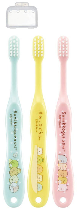 Skater Soft Toothbrush for Kids Ages 3-5 Sumikko Gurashi Themed 14cm 3-Pack