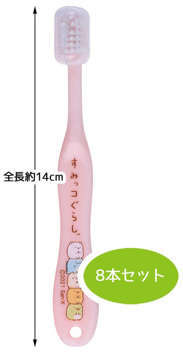 Skater Sumikko Gurashi Brosse à dents souple pour enfants d'âge préscolaire (3-5 ans) 8 pièces 14 cm