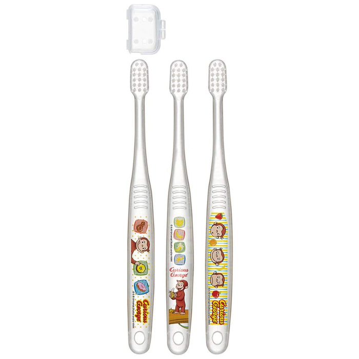 Skater 3-Pack Soft Toothbrush for Preschoolers Ages 3-5 Clear Design Curious George