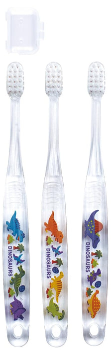 Skater 3-Piece Soft Clear Toothbrush Set For Kids Ages 3-5 with Dinosaur Picture Book