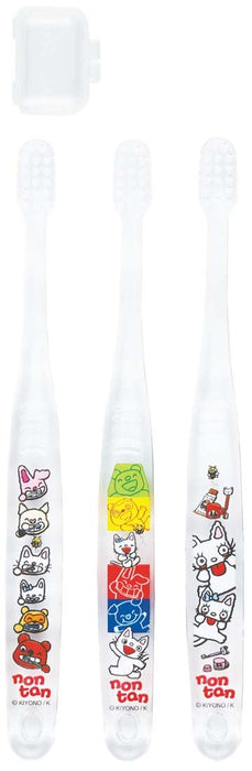 Skater 3-Piece Soft Clear Toothbrush for Ages 3-5 Preschoolers Nontan Tbcr5T-A