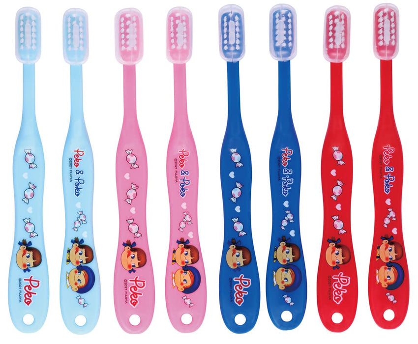 Skater Soft Toothbrush Set for Preschoolers Ages 3-5 Pack of 8 14cm - Peko-Chan Tb5Se-A