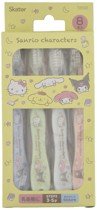 Skater Soft Preschooler Toothbrush Ages 3-5 Sanrio Characters 14cm Pack of 8