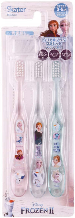 Skater Soft Toothbrush Set for Ages 3-5 Preschoolers Frozen 2 Design 3-pack