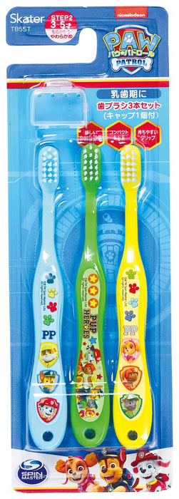 Skater Paw Patrol Soft Toothbrush 14cm Pack of 3 for Age 3-5 Preschoolers