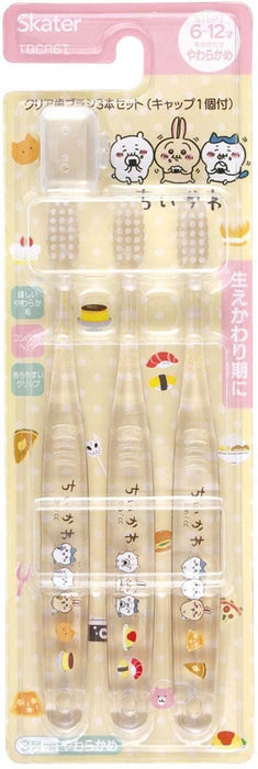 Skater Elementary School Students Toothbrush Set of 3 - Chiikawa Tbcr6T-A