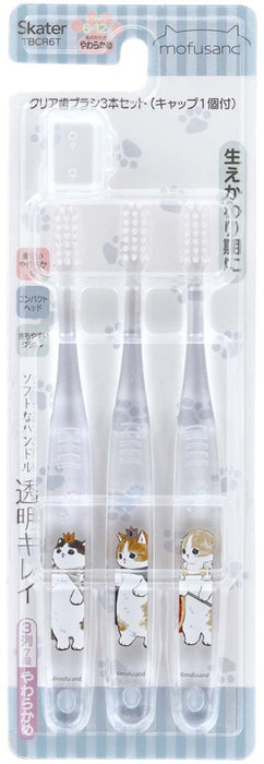 Skater Elementary Kids Toothbrush Set of 3 - Mofusand Tbcr6T-A Series