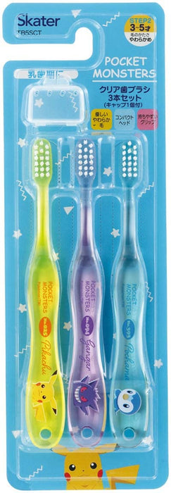 Skater Preschoolers Soft Toothbrush Ages 3-5 Pokemon Set of 3 Tb5Sct-A