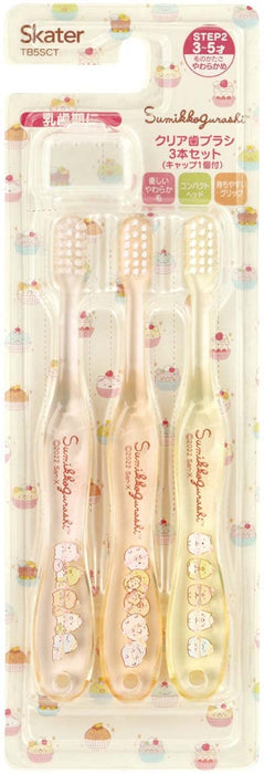 Skater Soft Toothbrush Set of 3 for Preschoolers (Ages 3-5) Sumikko Gurashi Sweets Shop