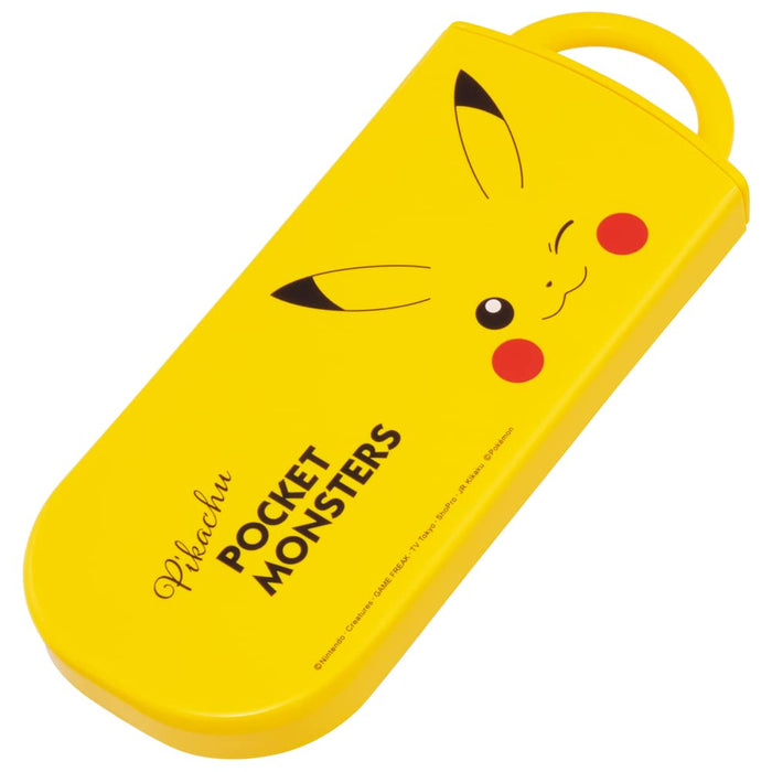 Skater Pikachu Kinder-Trio-Set – antibakterielle Essstäbchen, Gabel, Löffel, Made in Japan