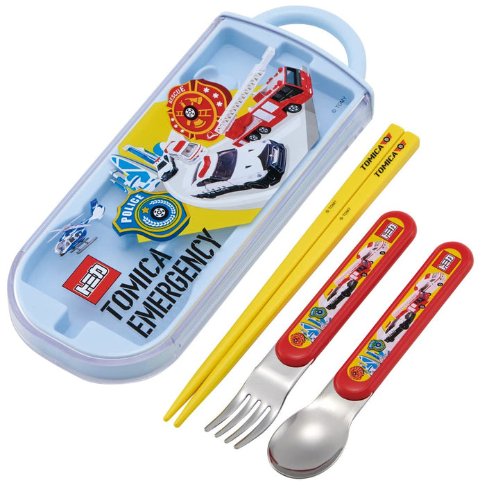 Skater Antibacterial Trio Set - Fork Spoon Chopsticks for Kids Tomica 23 Made in Japan