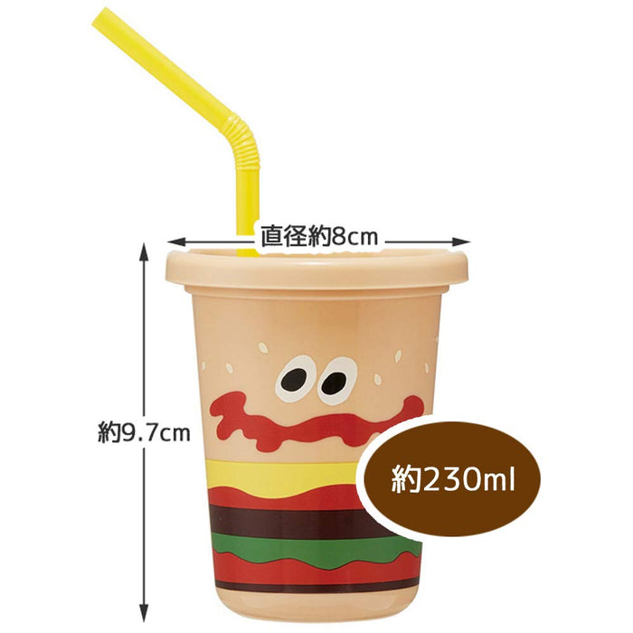 Skater 3 Pcs 230ml Burger Conks Tumbler with Straw Made in Japan Sih2St