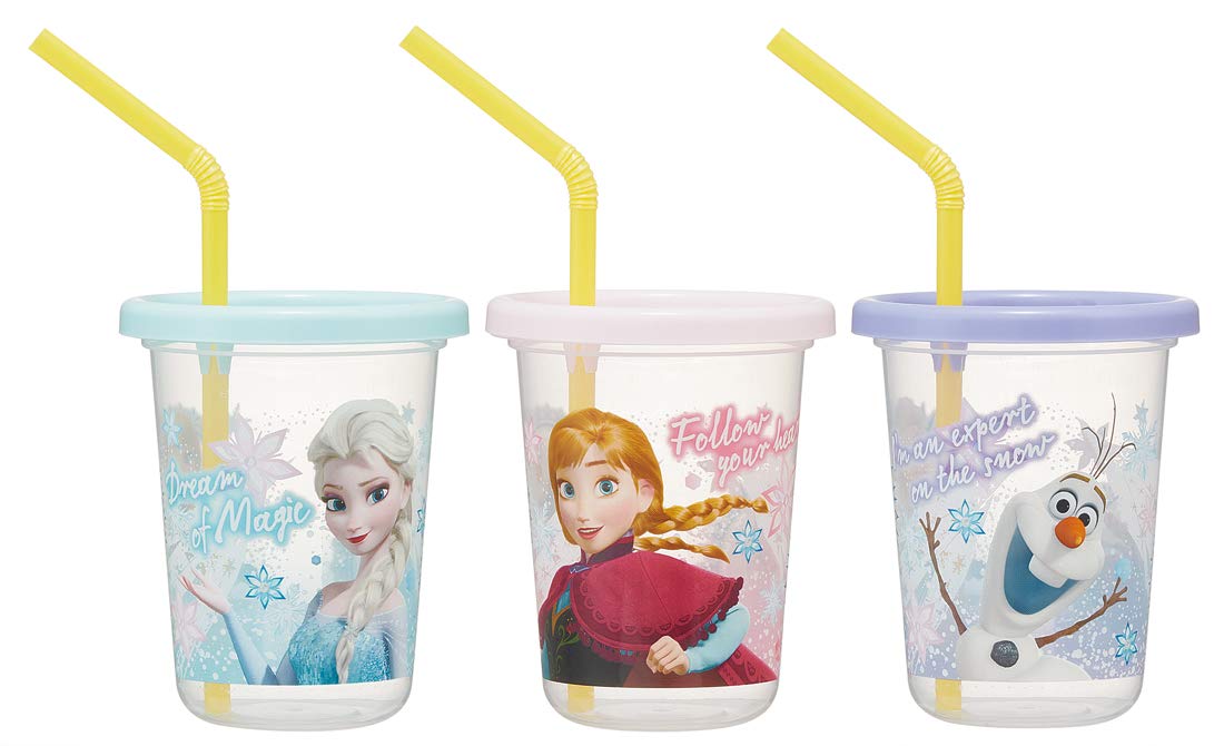 Skater Disney Frozen 19 Tumbler with Straw 230ml 3 Pieces - Made in Japan