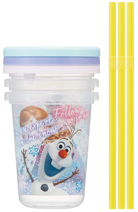 Skater Disney Frozen 19 Tumbler with Straw 230ml 3 Pieces - Made in Japan