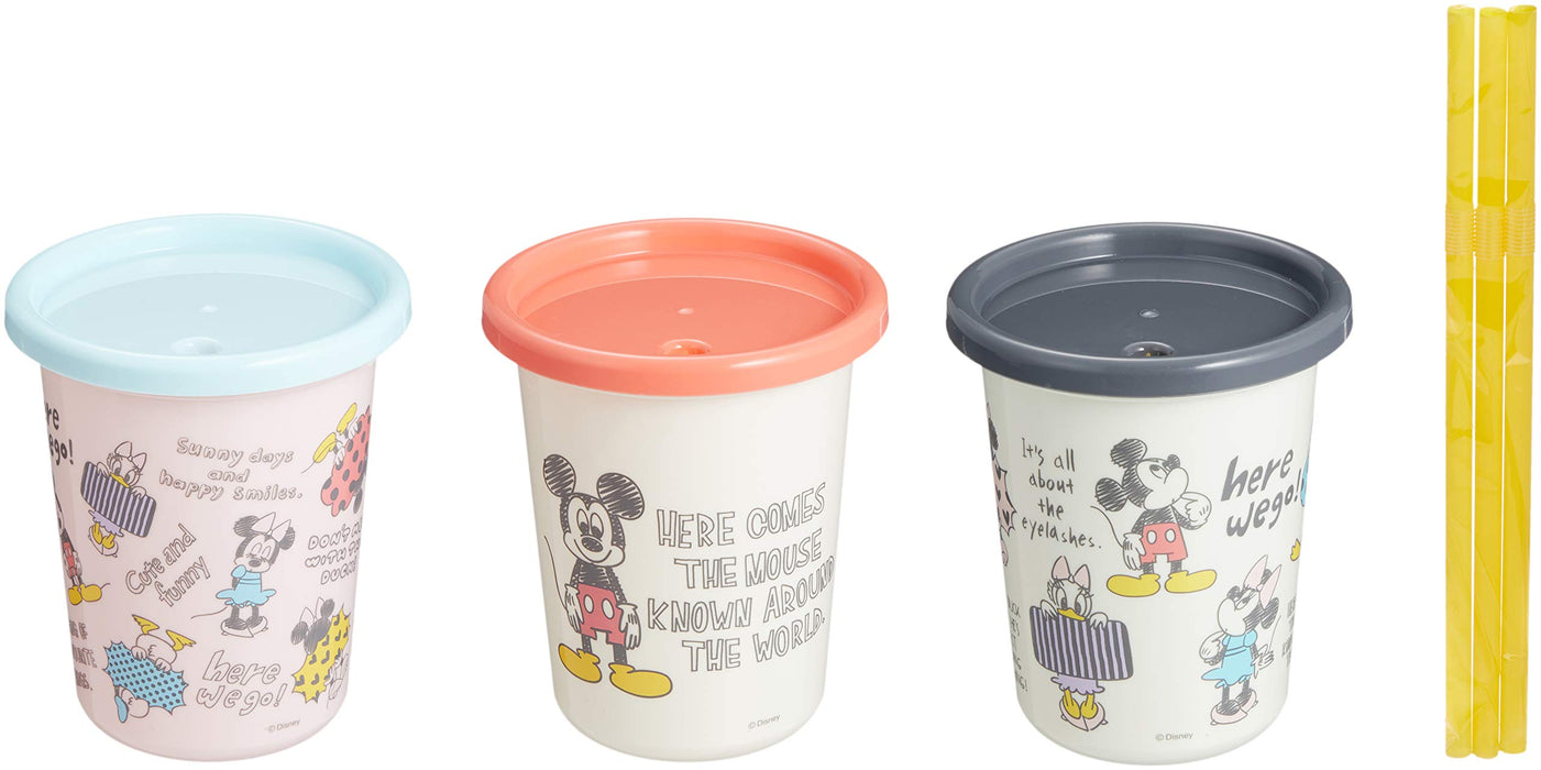 Skater Disney Mickey Sketch 320ml Tumbler with Straw Sih3St Made in Japan