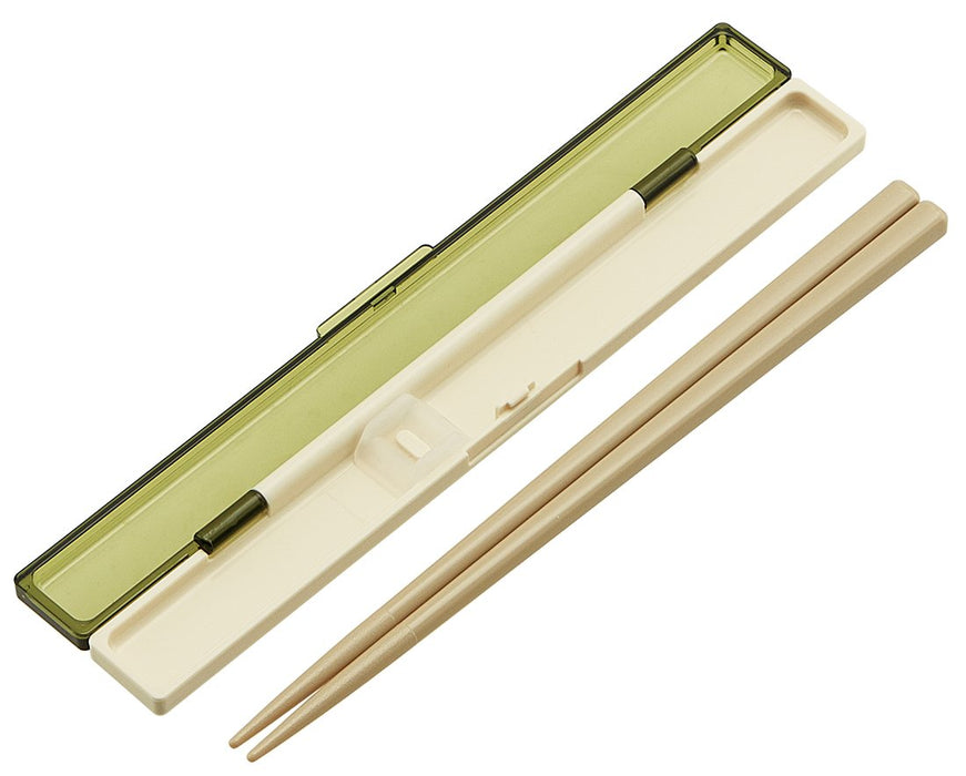 Skater 18cm Ultra Slim Green Retro French Chopsticks and Case Set Made in Japan
