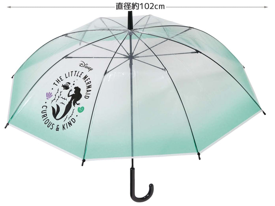 Skater Disney Ariel Long Vinyl Umbrella 60cm - Perfect for Rainy Days
