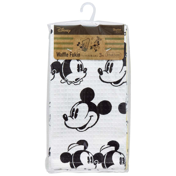 Skater Disney Mickey Mouse Waffle Dough Cloths 31 X 41 cm Pack of 3