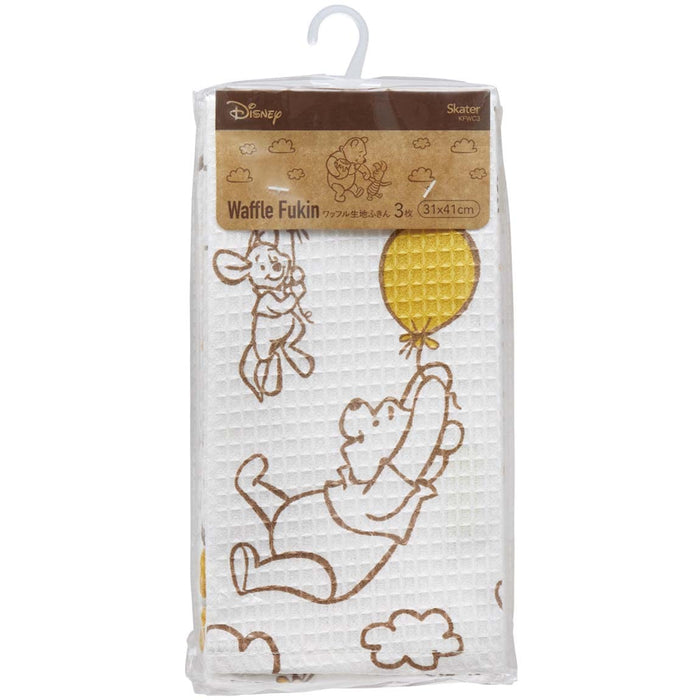 Skater Disney Winnie The Pooh Waffle Dough Towels 3 Sheets 31 X 41 cm
