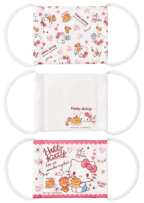 Skater Hello Kitty Snack Time 12-lagige waschbare Maske für Kinder von 3–10 Jahren, 3er-Pack, MSKG1