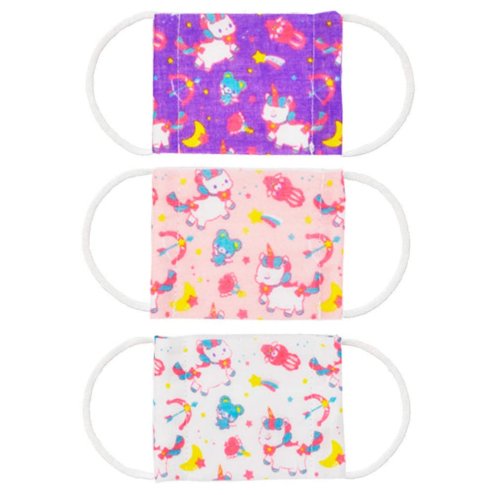 Skater Antibacterial Unicorn Gauze Mask Pack of 3 for Babies 2-4 Years Old 8.8X6.5cm
