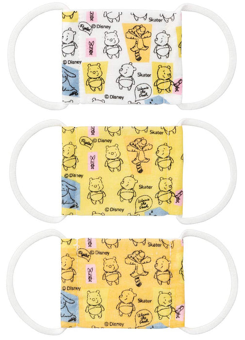 Skater Disney Winnie The Pooh Antibacterial Gauze Mask for 2-4 Year Old Babies Pack of 3 8.8x6.5cm