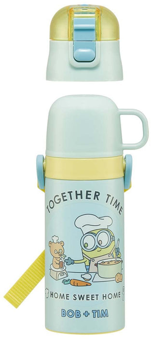 Skater Minions 23 Kids Bouteille d'eau 2 voies en acier inoxydable de 350 ml avec tasse