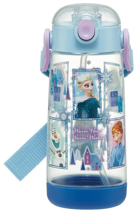 Skater Disney Frozen Water Bottle 480ml Clear with Straw for Kids - Girls edition