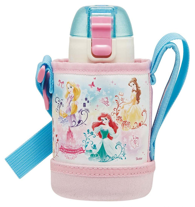 Skater Disney Princess 400ml Water Bottle for Kids with Cover Girls Edition Kstch4-A