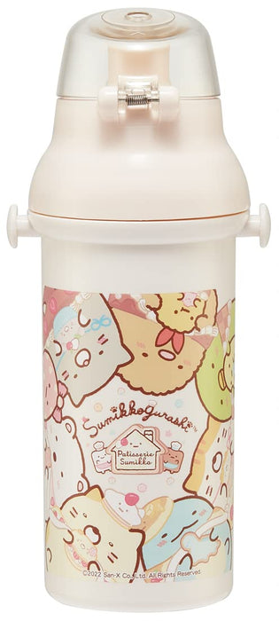 Skater Sumikko Gurashi Sweets Shop Water Bottle 480ML Antibacterial Plastic for Girls Made in Japan