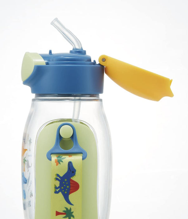 Skater 530ml Kids Water Bottle with Dinosaur Picture & Push Straw for Girls